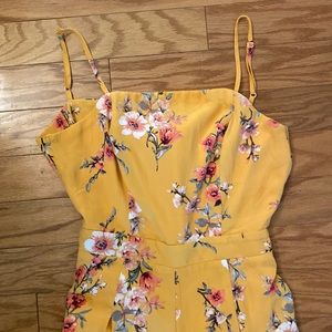 Yellow floral jumpsuit